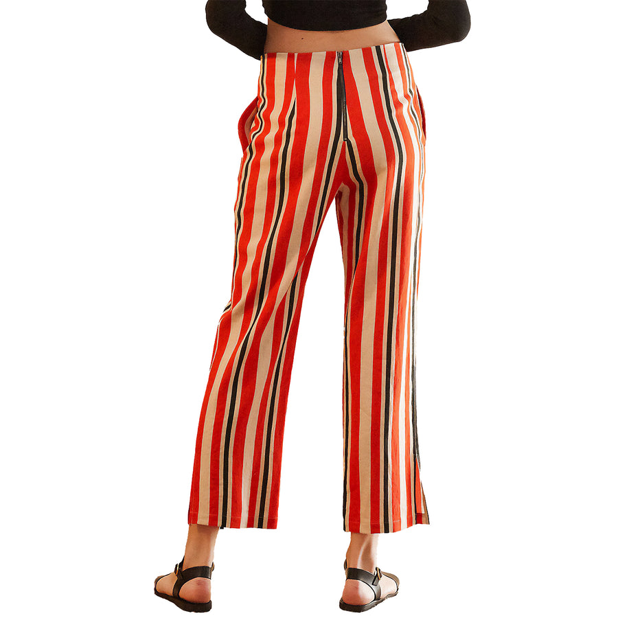 Women's Hi-waisted Cropped Pants in Poppy Multi