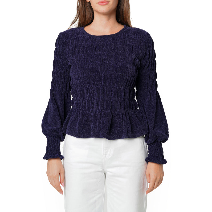 Women's Peplum Sweater In Midnight