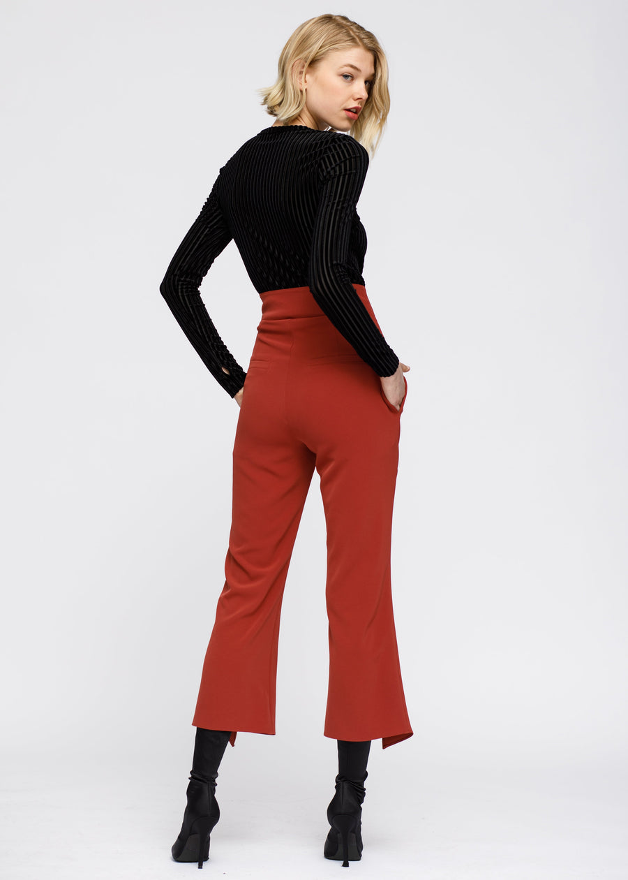 Women's High Waist Front Slit Trouser - shopatkonus