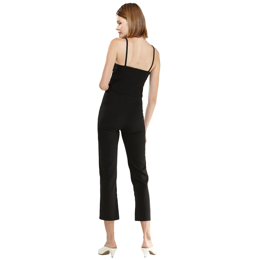 Women's High-Waisted Cropped Pants In Black