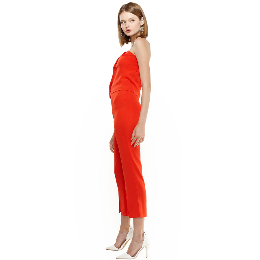 Women's High-Waisted Cropped Pants In Poppy Red