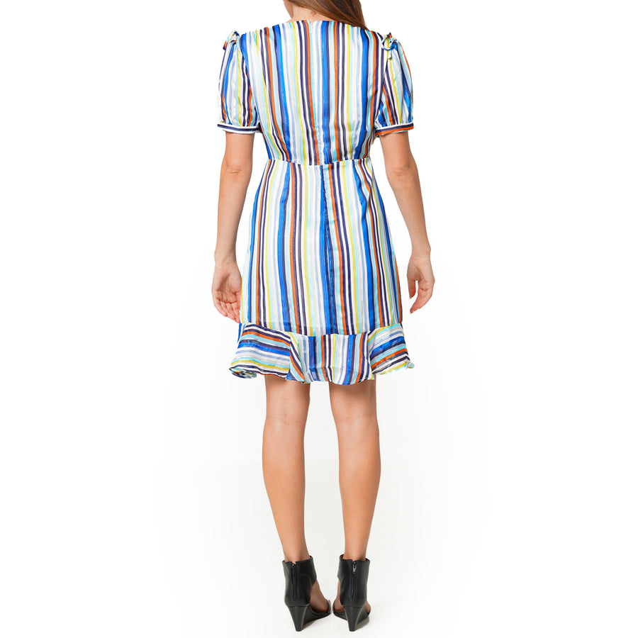 Multi-color Ruched Dress in Beach