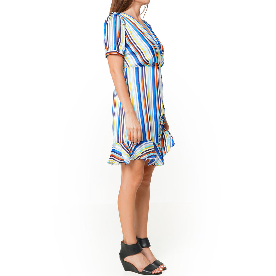 Multi-color Ruched Dress in Beach