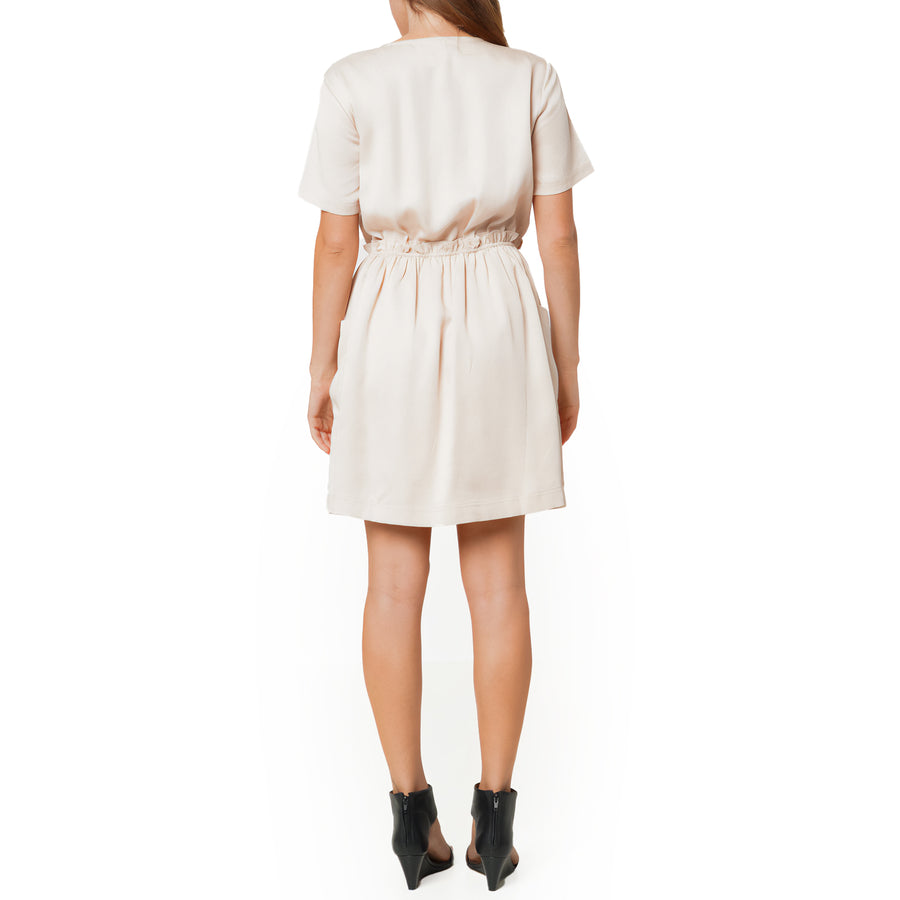 Women's Short Sleeve Utility Dress in Sand