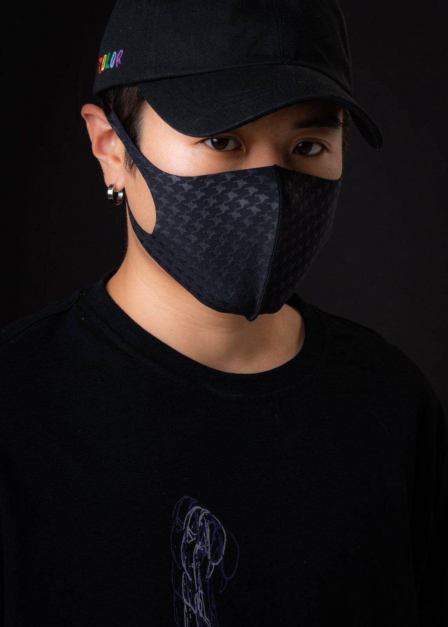 Konus Anti Bacterial Houndstooth 3D Mask in Black [3PCS SET] - shopatkonus