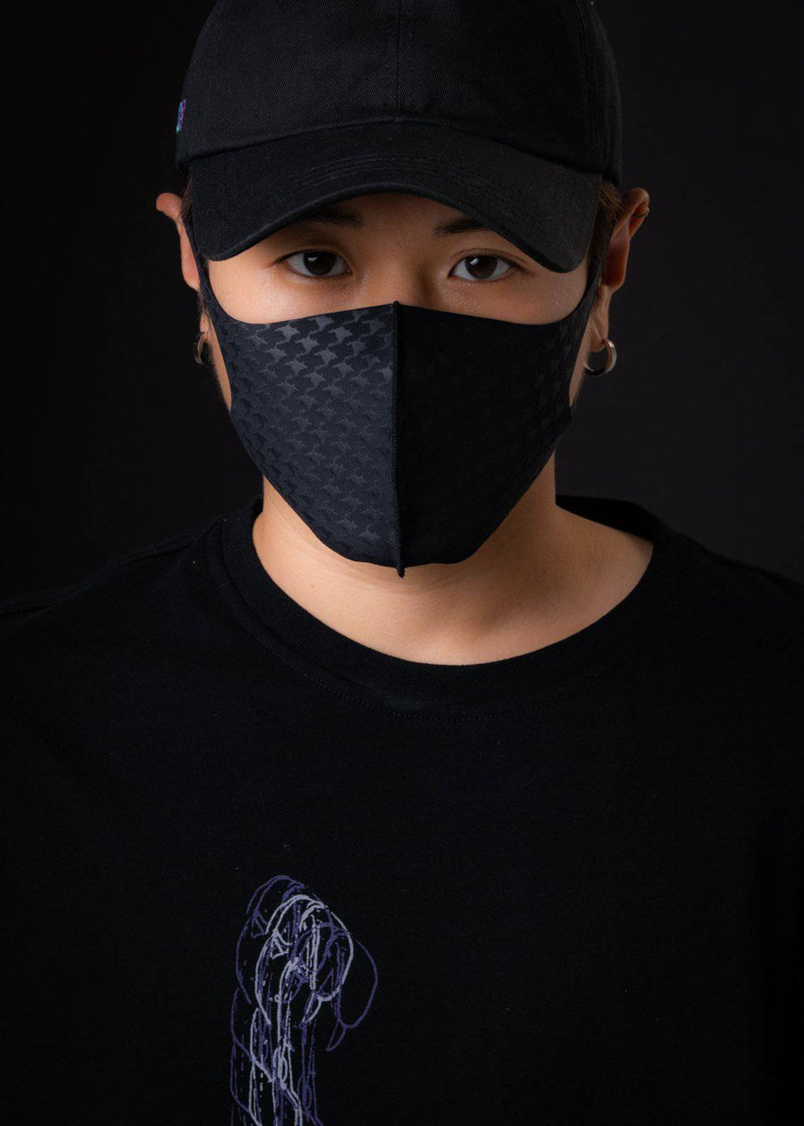 Konus Anti Bacterial Houndstooth 3D Mask in Black [3PCS SET] - shopatkonus