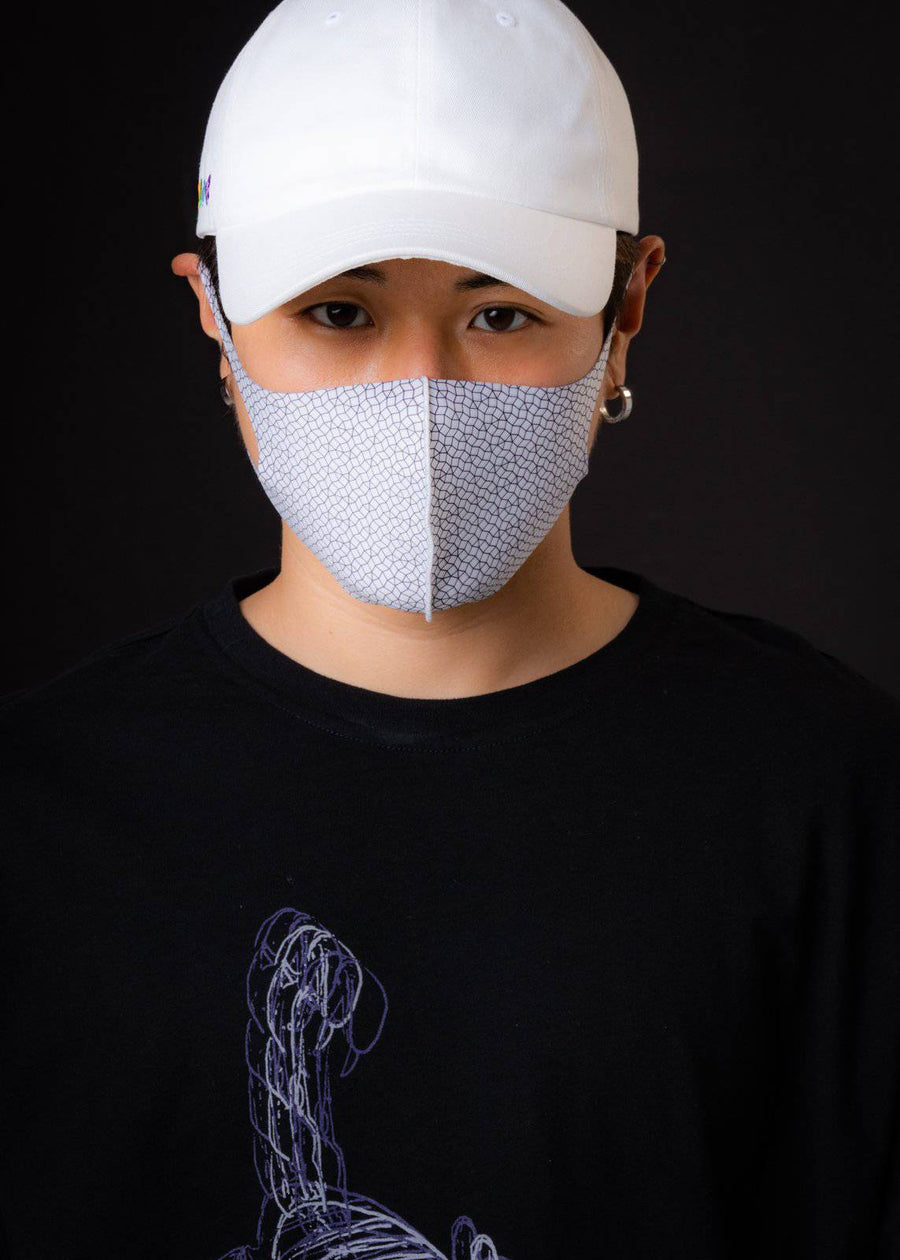 Konus Anti Bacterial Geometric Mask in White [3PCS SET] - shopatkonus