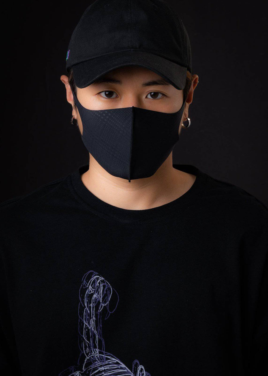 Konus Anti Bacterial Gradient Plaid 3D Mask in Black [3PCS SET] - shopatkonus