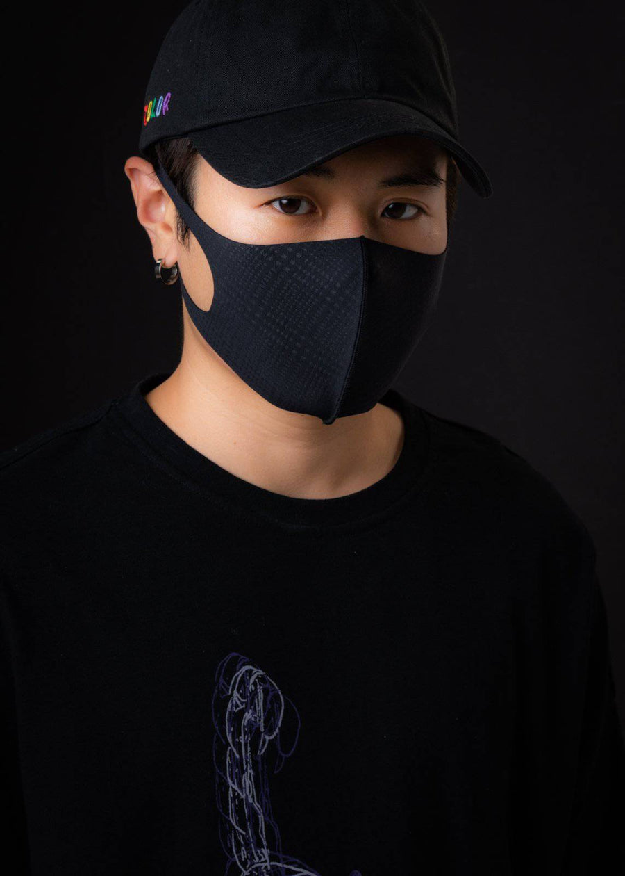 Konus Anti Bacterial Gradient Plaid 3D Mask in Black [3PCS SET] - shopatkonus