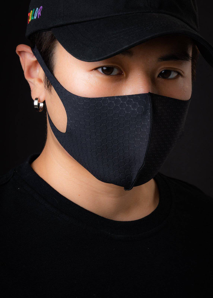 Konus Anti Bacterial Vector Pattern 3D Mask in Black [3PCS SET] - shopatkonus