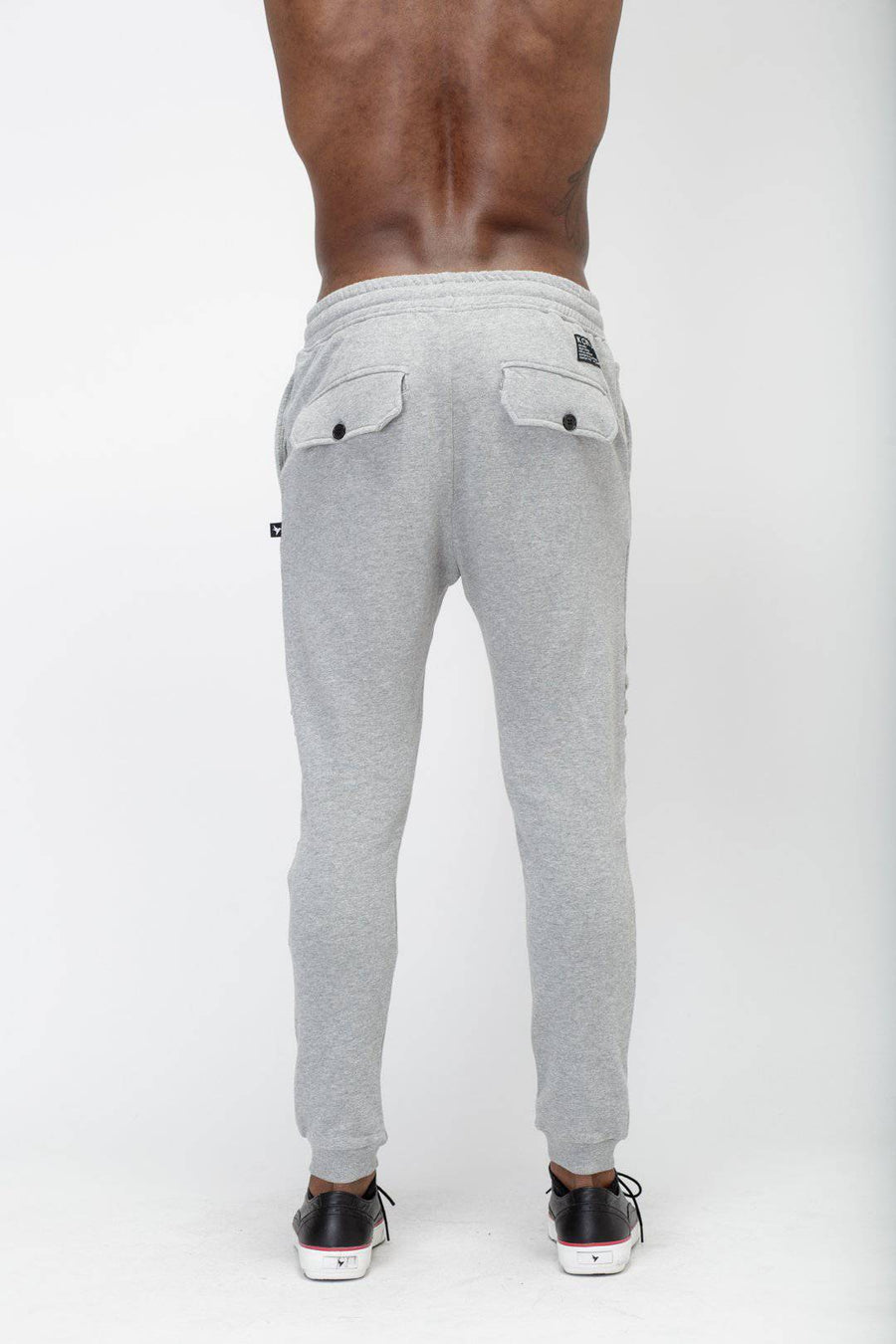 Konus Men's Biker Style Joggers in Grey - shopatkonus