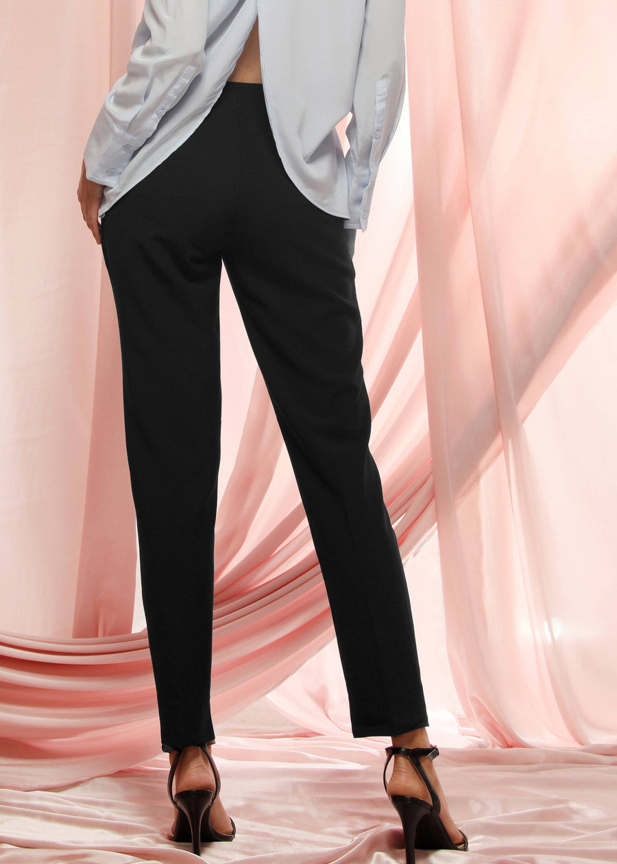 Slim Fit Pants In Black - shopatkonus