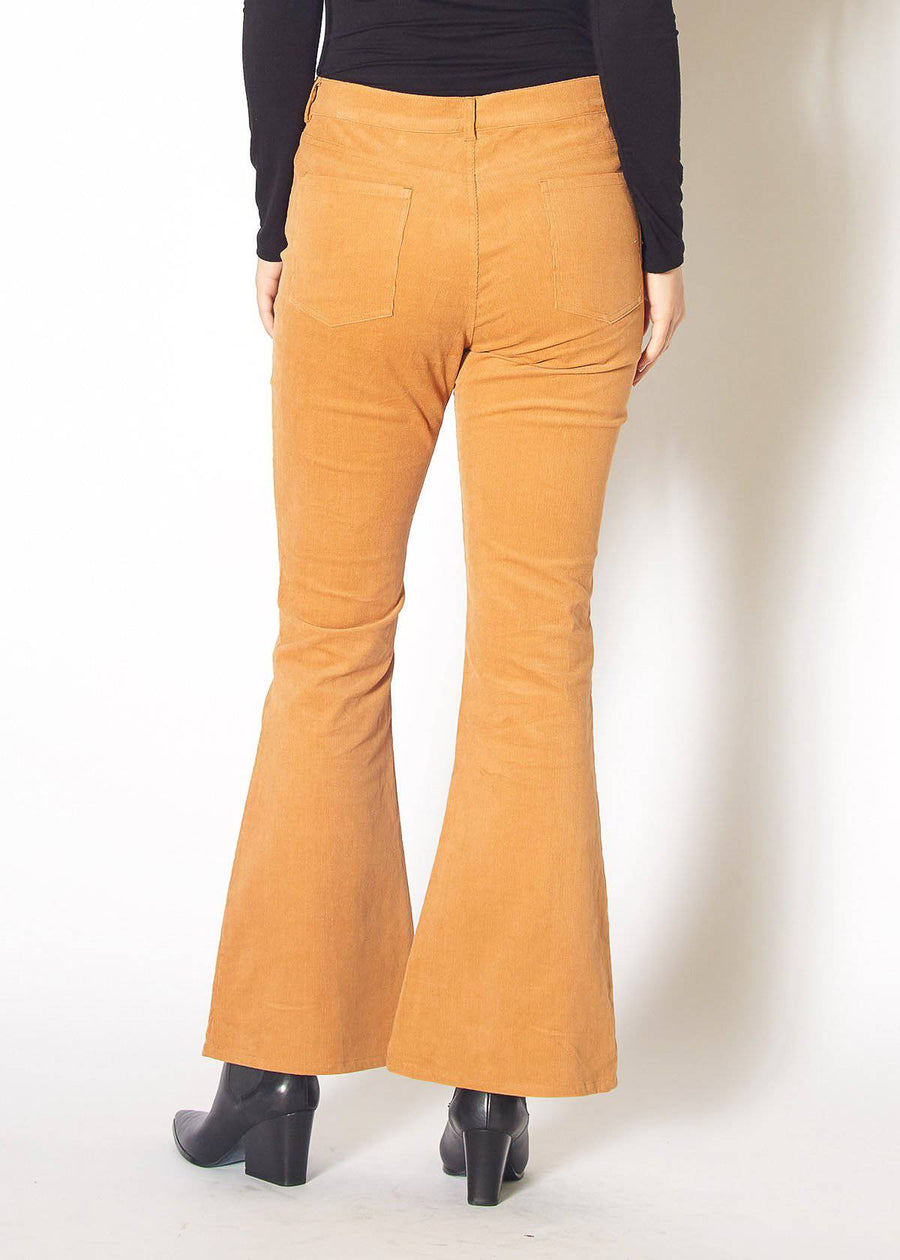 Women's Corduroy Flared Pants in Brick - shopatkonus