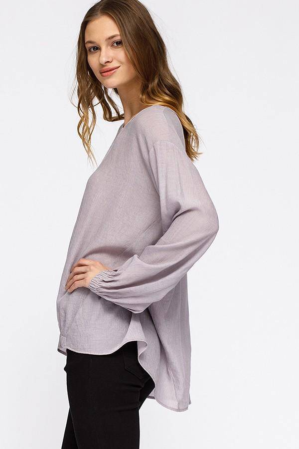 Women's Hi-lo Elastic Banded Hem Top in Lavander - shopatkonus