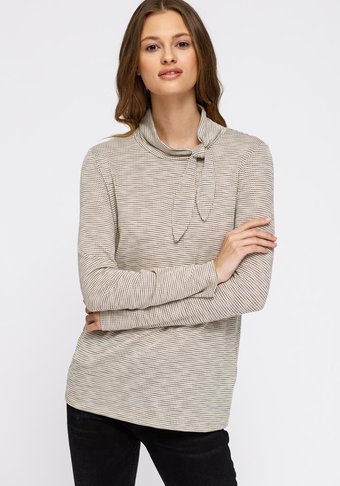 Women's Self-tie Mock Neck Sweater Top - shopatkonus